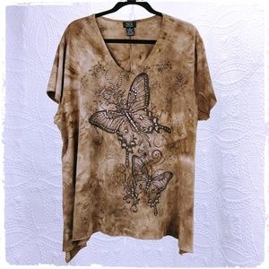 Shannon Ford Brown Butterfly Embellished